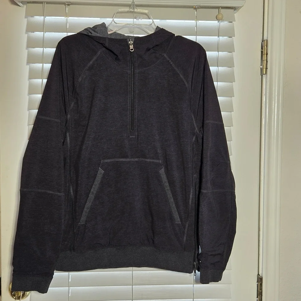 Lululemon Reversible Half Zip Hoodie Mens Small Grey Charcoal Active‎ Pullover
